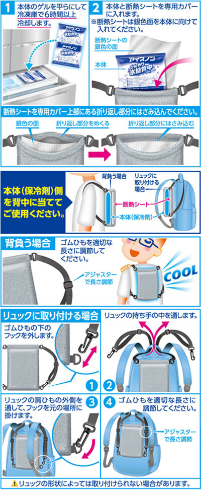 ”背中クーラー・使用方法"